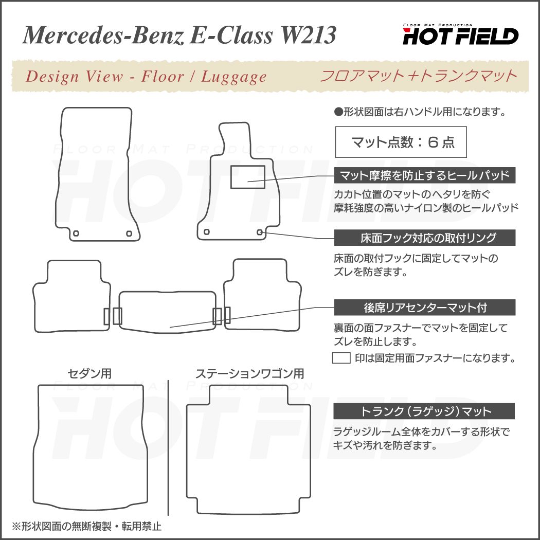 ベンツ Eクラス (W213) フロアマット+トランクマット ラゲッジマット