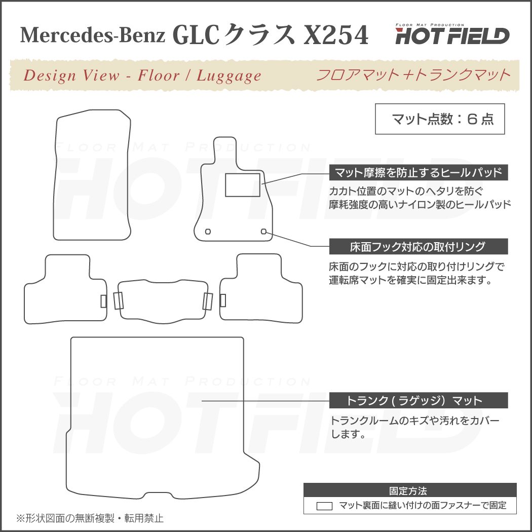 ベンツ 新型 GLCクラス (X254) フロアマット＋トランクマット ラゲッジ 