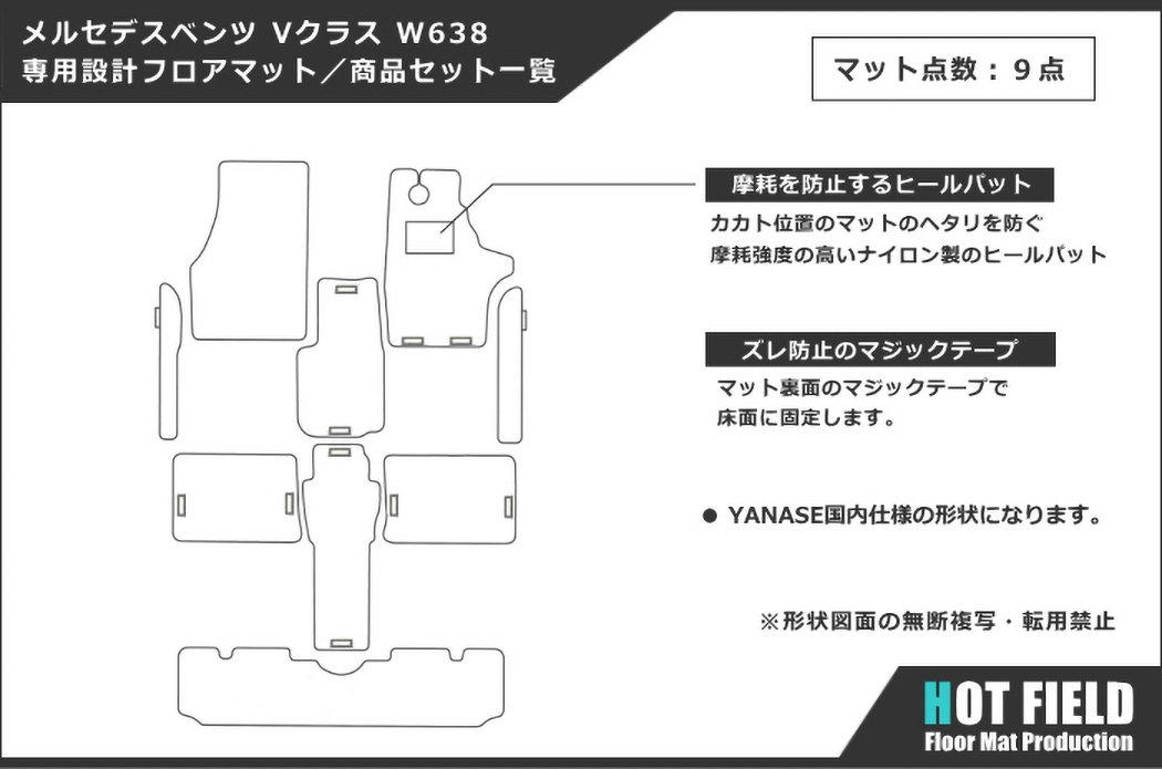 ベンツ Vクラス (W638) フロアマット ◇重厚Profound HOTFIELD