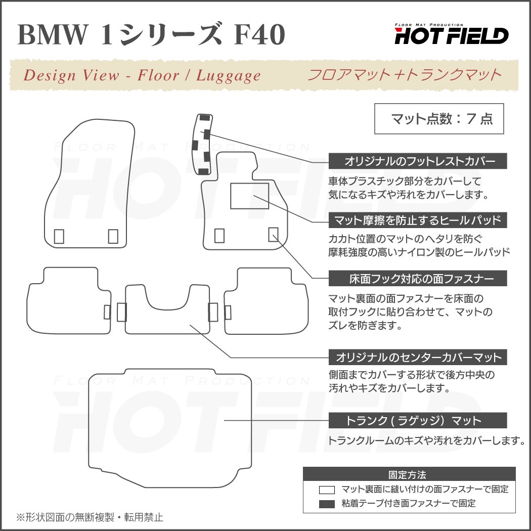 BMW 新型 1シリーズ (F40) フロアマット+トランクマット ラゲッジ