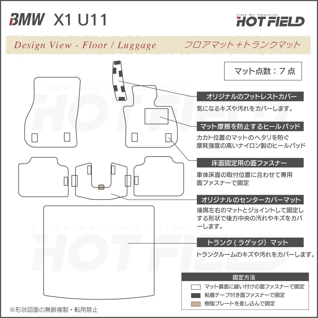BMW 新型 X1 U フロアマット＋トランクマット ラゲッジ
