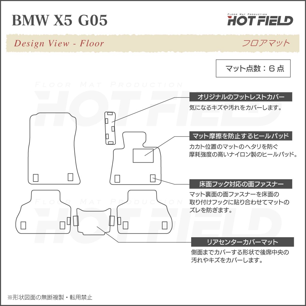 BMW 新型 X5 (G05) フロアマット ◇カジュアルチェック HOTFIELD