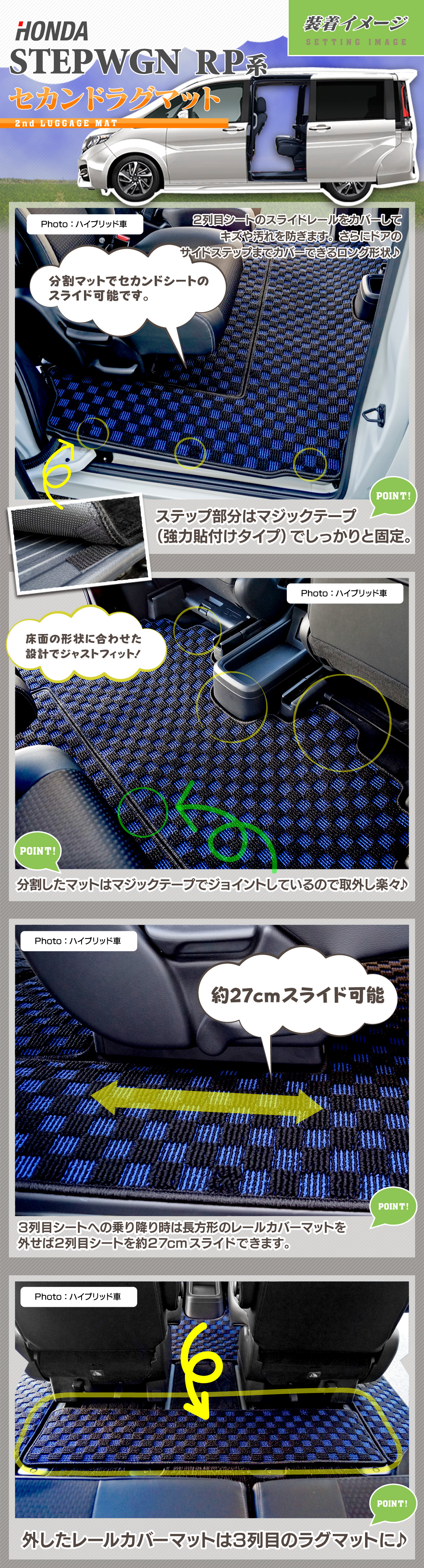 ホンダ ステップワゴン セカンドラグマット スパーダ RP系 2015