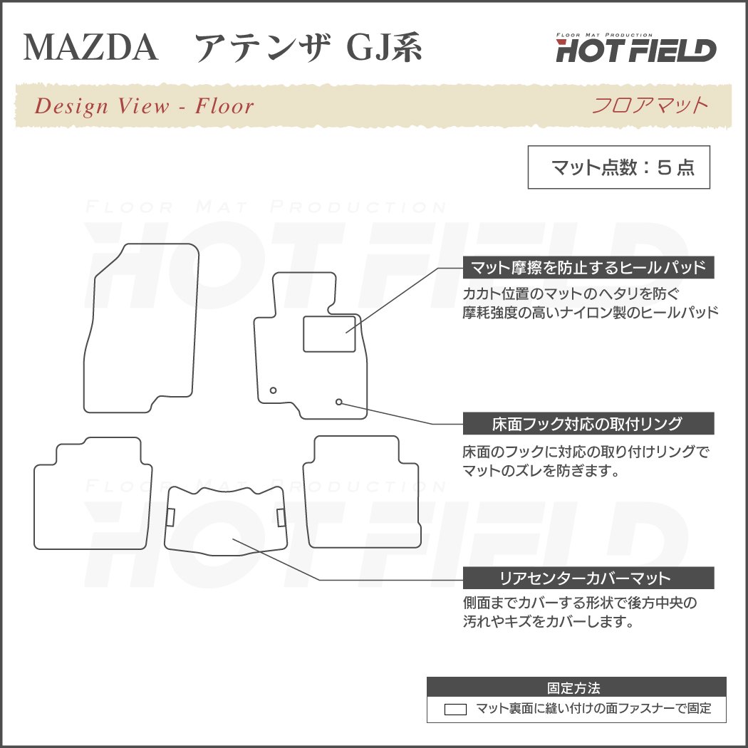 マツダ アテンザ GJ系 フロアマット ◇ウッド調カーペット 木目 HOTFIELD