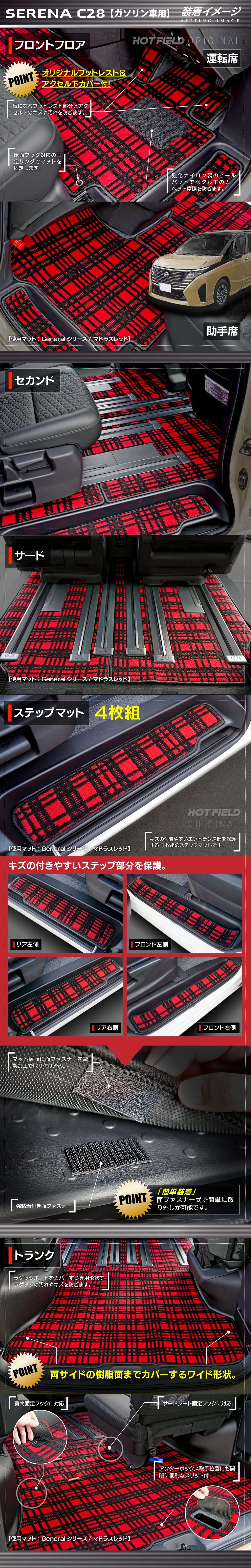 日産 新型 セレナ C28系 (ガソリン車) フロアマット＋ステップ