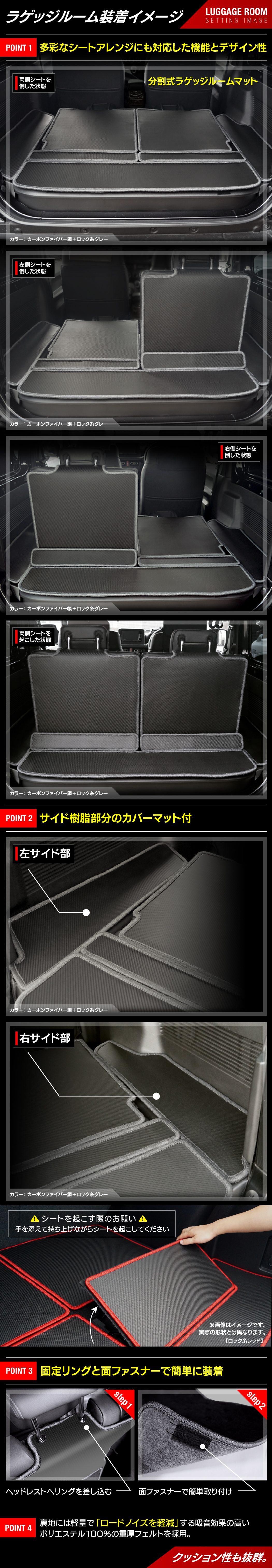 スズキ 新型 ジムニー ラゲッジルームマット ジムニーシエラ JB64W JB74W ◇カーボンファイバー調 リアルラバー 送料無料 HOT