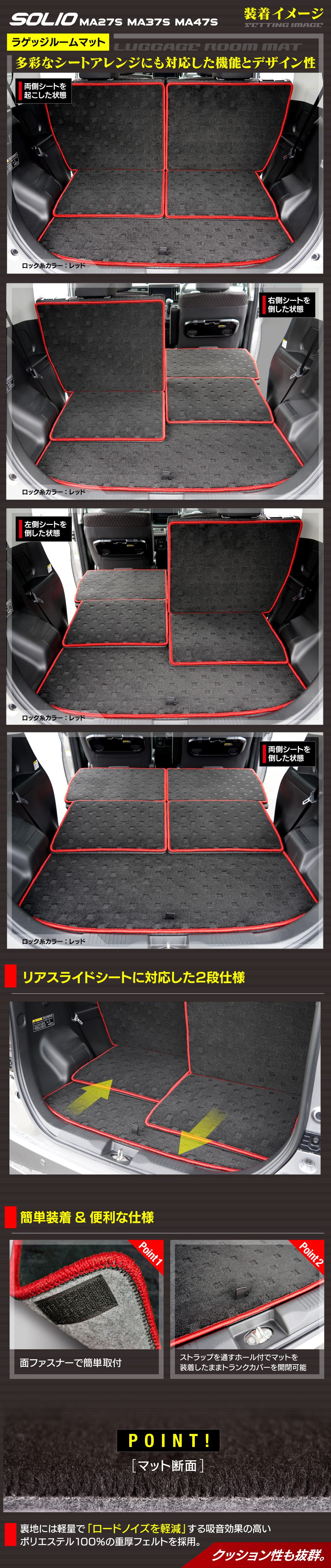スズキ 新型 ソリオ MA27S MA37S MA47S ラゲッジルームマット 送料無料 HOTFIELD - フロアマット専門店HOTFIELD  公式サイト