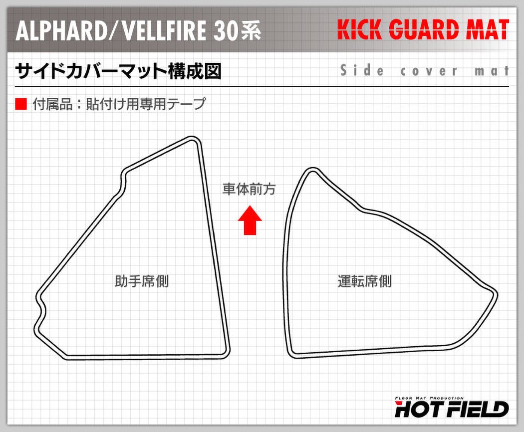 トヨタ アルファード ヴェルファイア 30系 フロントサイドカバーマット