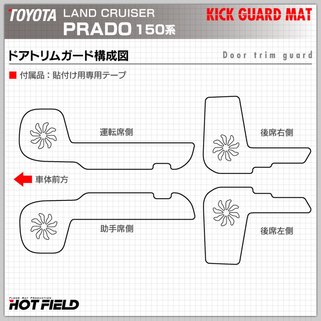 トヨタ 新型対応 ランドクルーザープラド 150系 ドアトリムガード